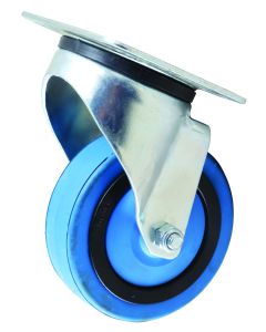 Castor & Ladder Blue Elastic Swivel Castor Wheel 100mm PK-C39