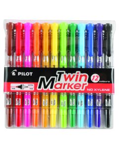 Pilot 0.8 & 2mm Twin Marker Pen Wallet SCA-TM-S12