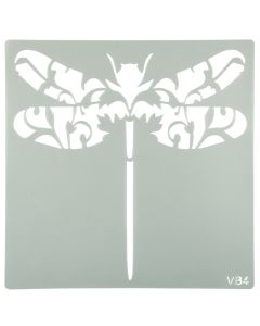 Granny B's 300 x 300mm Ornate Dragon Fly Deco Stencil STVB4