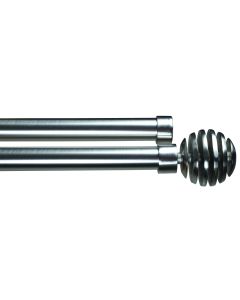 Décor Depot Brushed Silver Double Ball Expanding Rod 16-19mm x 1.2-2.1m CDD16000026