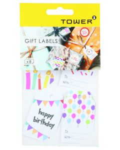 Tower 8 Piece String Birthday Labels GFTB02