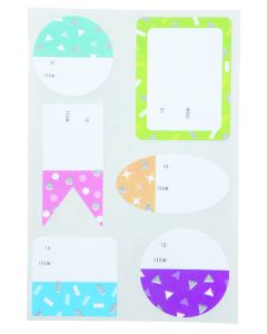 Tower 12 Piece Multi-Shaped Birthday Labels GFTB03