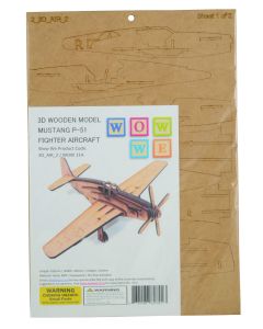 Wow We Mustang P-51 Plane 3D Wood Model Craft Set 3_3D_AIR_2