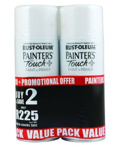 Painters Touch Gloss White Banded Spraypaint 2 x 340g R2004