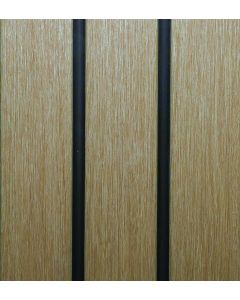 Upper Edge 3D Oak Black Wall Slat Panel 2400 x 122 x 12mm CLAD-3DW/CLAD-Oak/B 