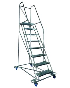 Castor & Ladder Mobile Safety 8 Wide Step Ladder 2m MLH8/W
