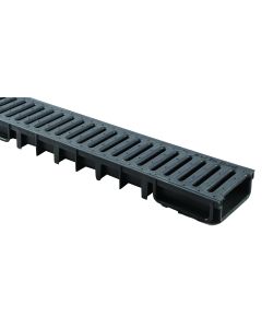 Aco Black Plastic RW Channel & Grate 1m 330004