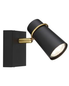 Bright Star Black & Antique Trim 1 Light Spotlight S411/1