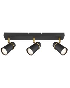 Bright Star Black & Antique Trim 3 Light Spotlight S411/3