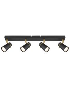 Bright Star Black & Antique Trim 4 Light Spotlight S411/4