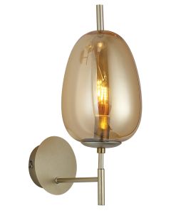 Bright Star Gold & Amber Glass Wall Light WB409/1