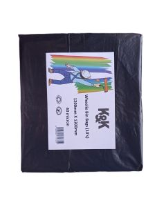 K&K Black Wheelie Bin Refuse Bag 1300 x 1300mm 40-Mic 10 Pack RB03