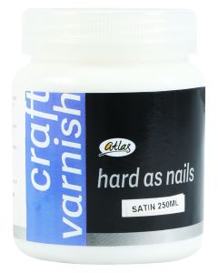 Atlas Satin Hard As Nail Varnish Paint 250ml HVS-250ml