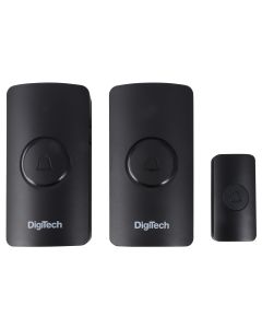 Digitech Wireless Black Door Chime With 2x Receivers DT-S20B