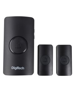 Digitech Wireless Black Door Chime With 2x Transmitters DT-S15B