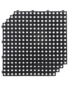 Truco Interlock Black Duckboard Rubber Tile 1m2 4 Per Pack