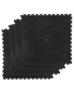 Truco Interlock Black Rubber Tile 4 Per Pack 1m2