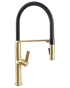 Bijiou Avre Black & Gold Pull-Down Sink Mixer 215275