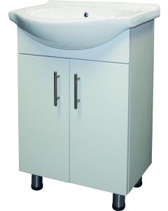 White Econo Bathroom Cabinet With Basin 510 x 445mm BOCABECONO510