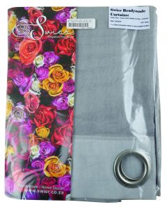 P & B Projects Grey Sheer Curtain With Eyelets Unlined 135 x 223cm PANDB14045105