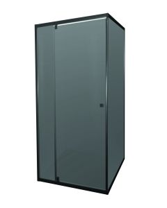 Sicily Black Smoked Glass Pivot Shower Door With Panel 900mm 215254