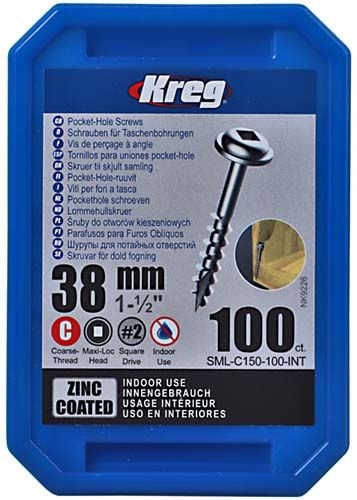 Kreg Blue-Kote Maxi-Loc Pocket-Hole Screws - 38 mm, coarse thread