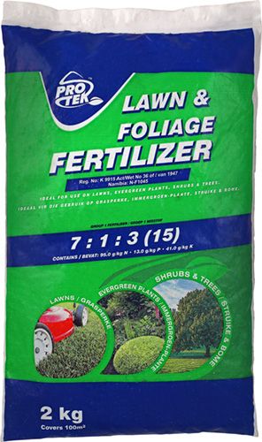 Protek Fertilizer Lawn Foliage 7 1 3 15 2kg Chamberlains Chamberlain