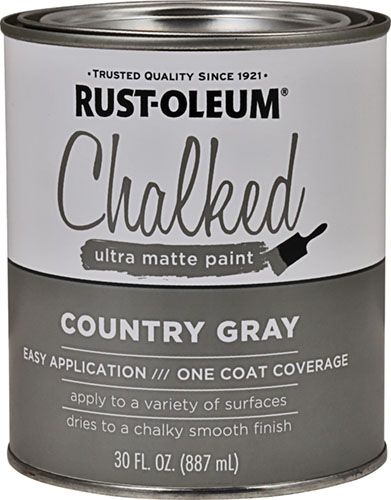 Rust-oleum 285141 Chalked Ultra Matte Paint, Country Gray, 30 Oz 